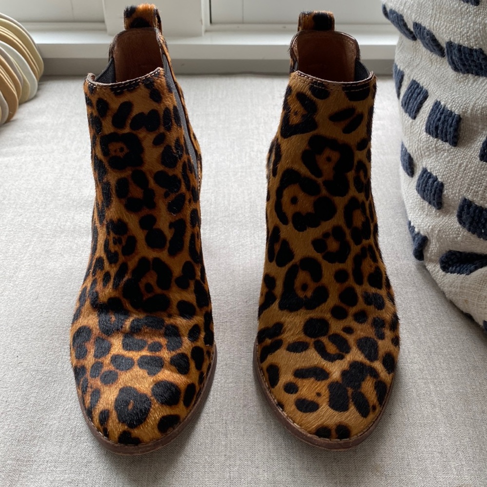 Madewell animal print calf hair booties 6.5